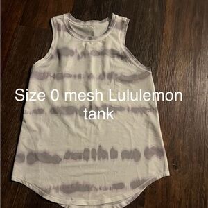 Lululemon Athletica White and Gray Racerback Tank Top